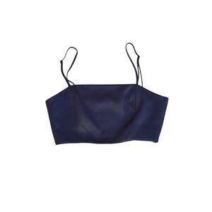 Satin Black Crop Tank by Zara